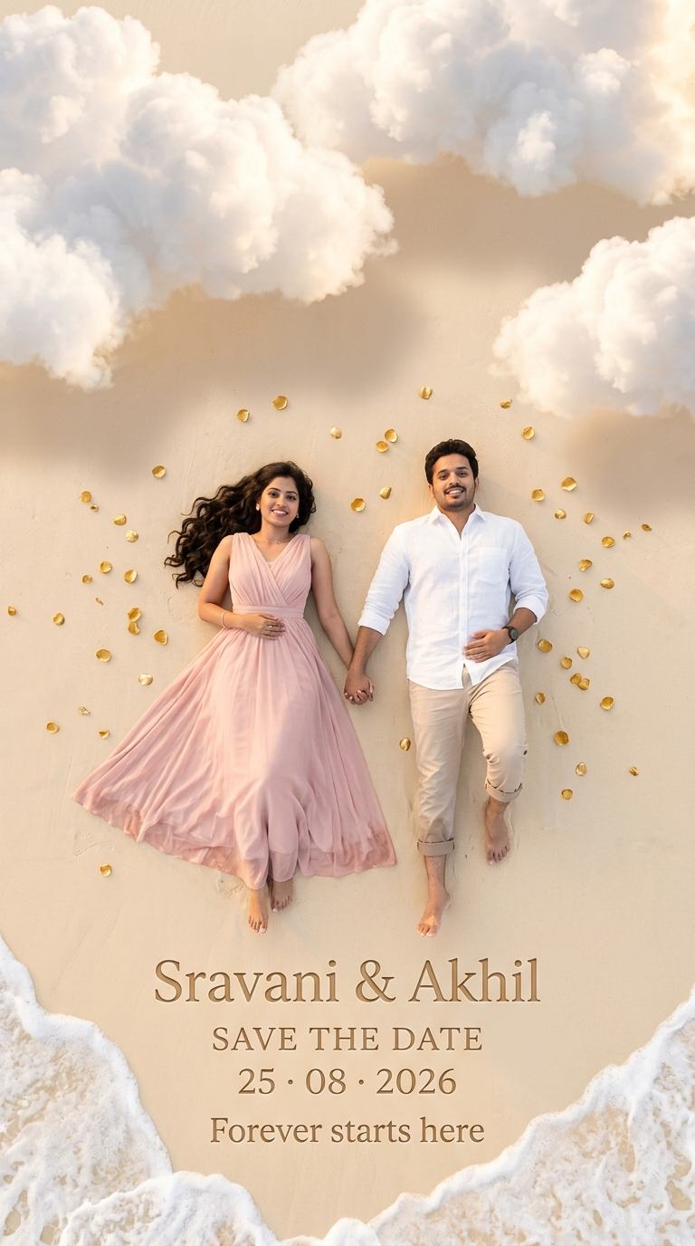 Cloudy Beach Save the Date