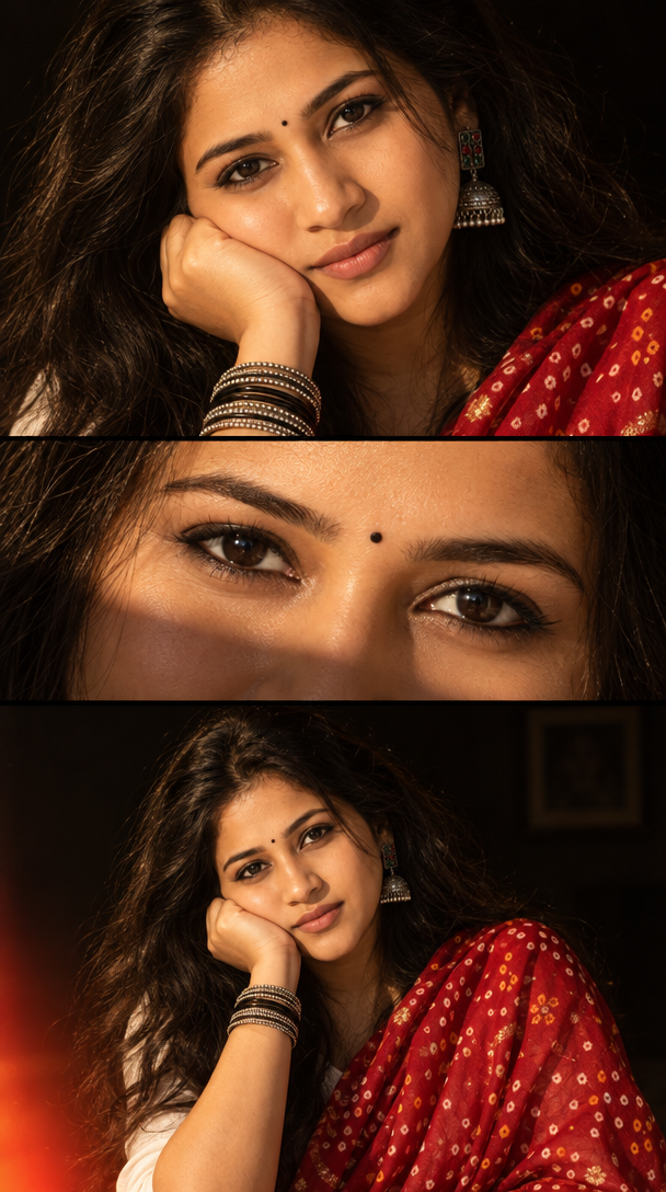 Light Leak Portrait Triptych