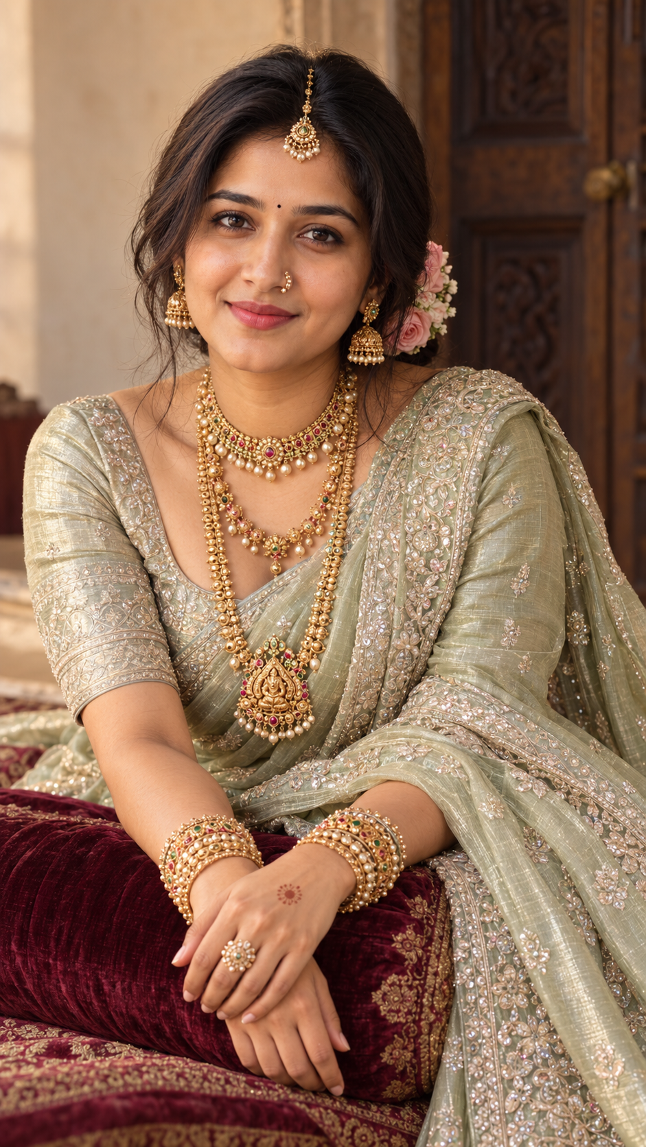 Sage Green Bridal Portrait