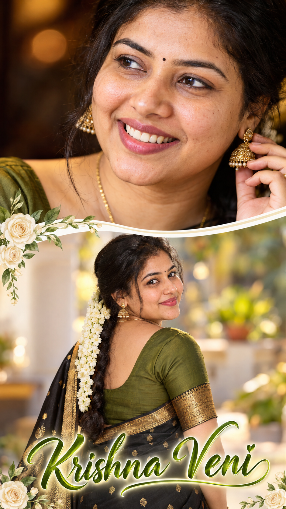 Elegant Saree Portrait Poster