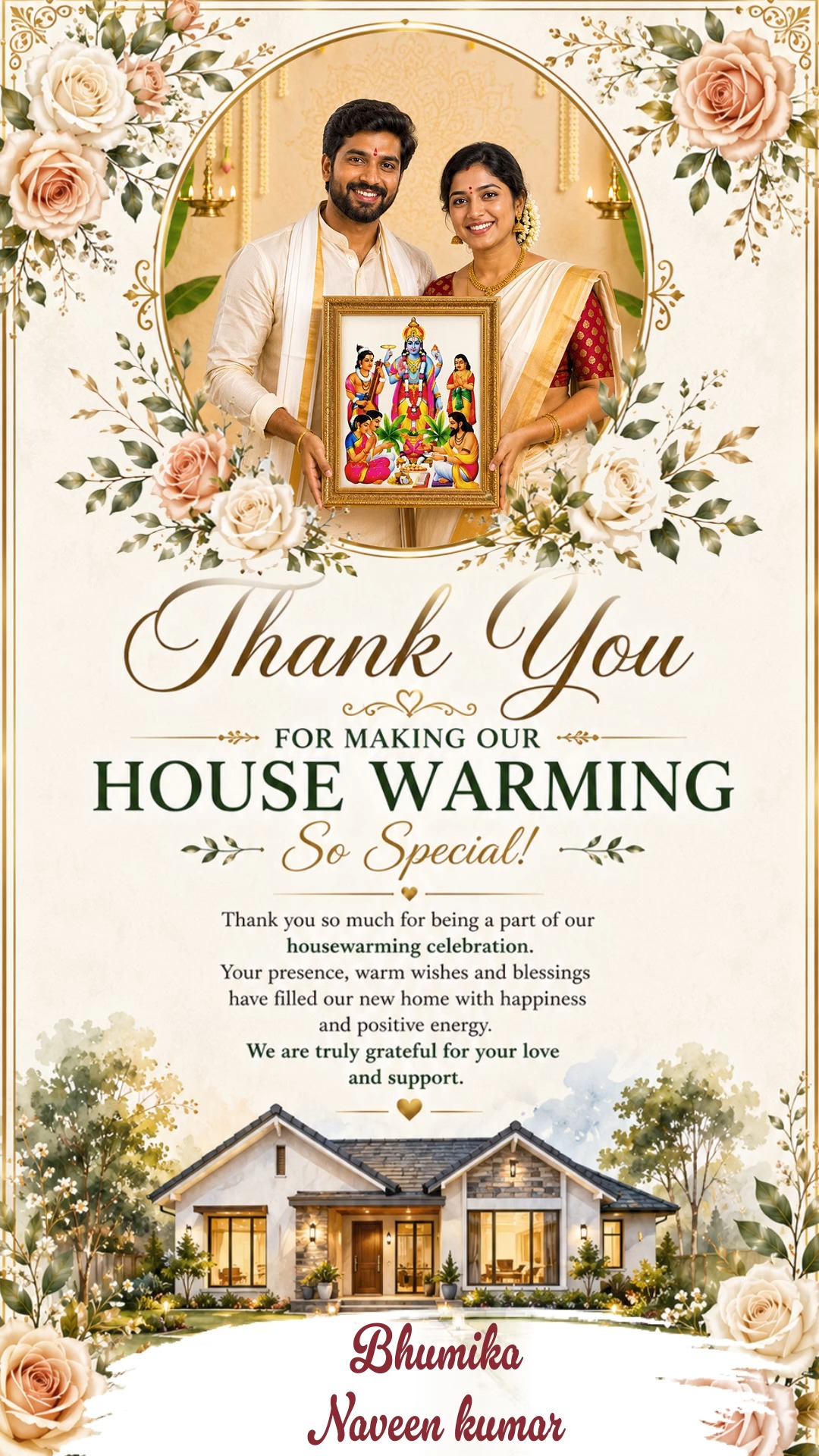 Floral Housewarming Thank You Card