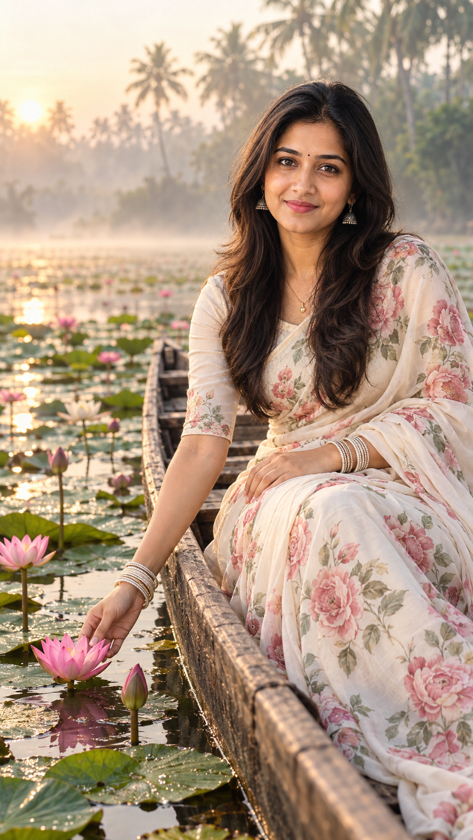 Lotus Pond Saree Portrait