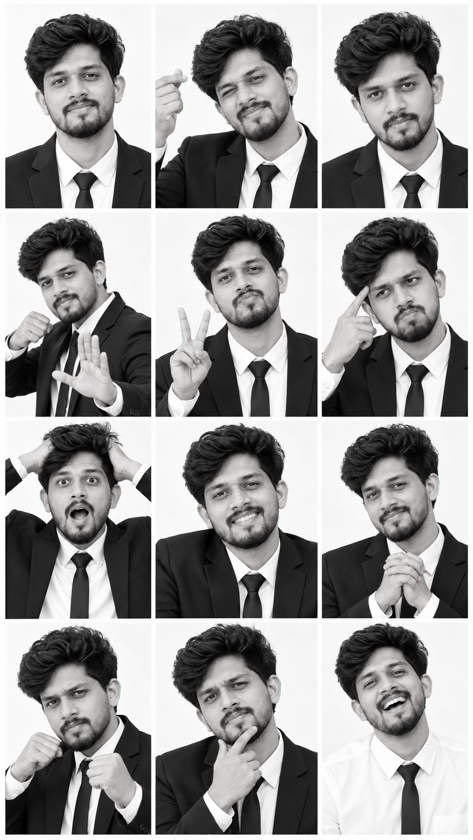 Black & White Photo Booth Grid