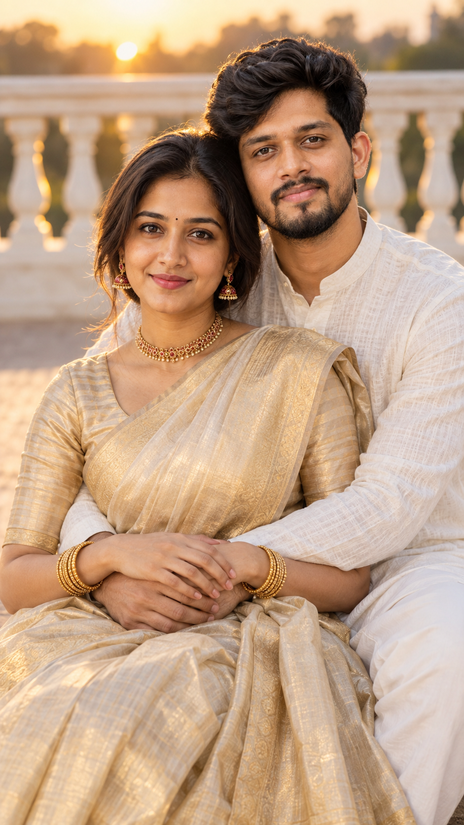 Golden Hour Heritage Terrace Couple Portrait