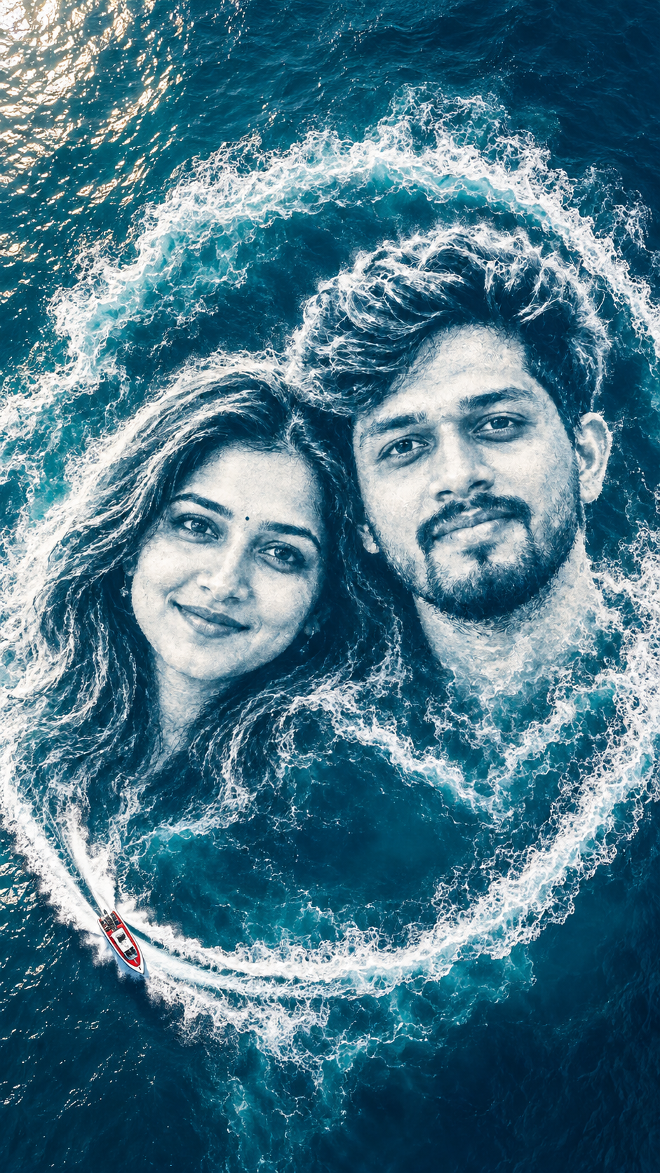 Ocean Foam Couple Portrait