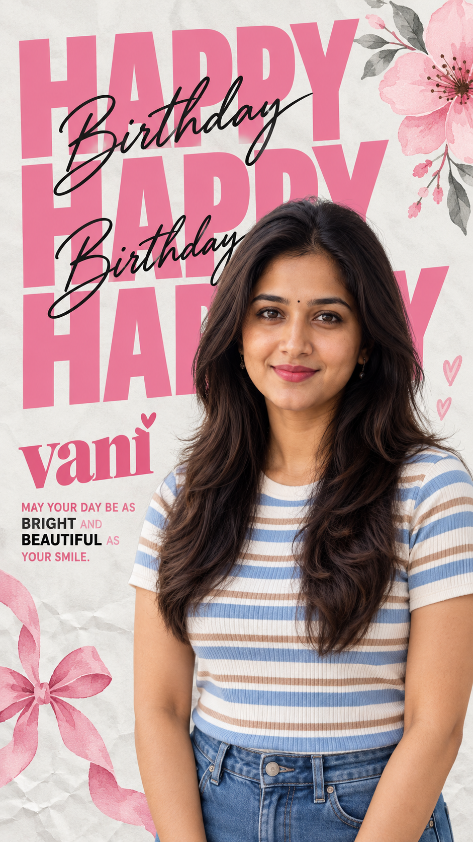 Pink Bloom Birthday Poster