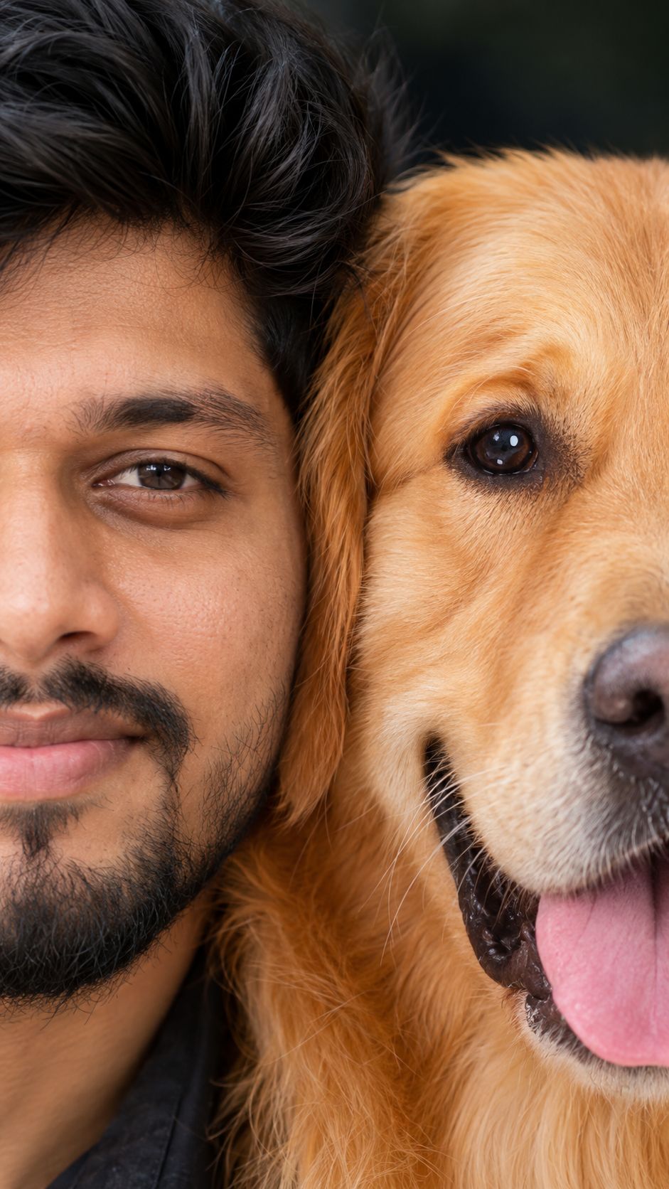 Human × Dog Half-Face Fusion Portrait
