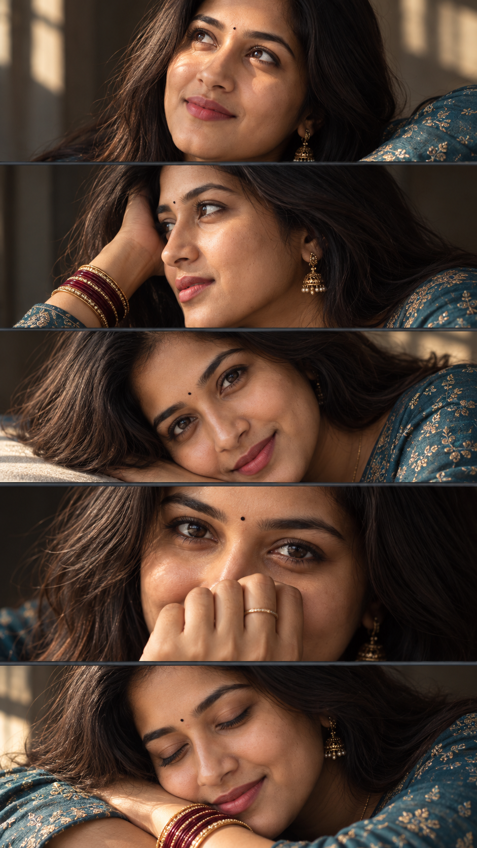 Cinematic Five-Strip Face Story