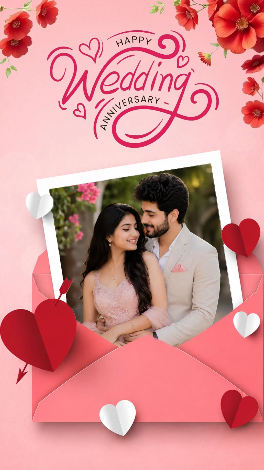 Floral Pink Wedding Anniversary