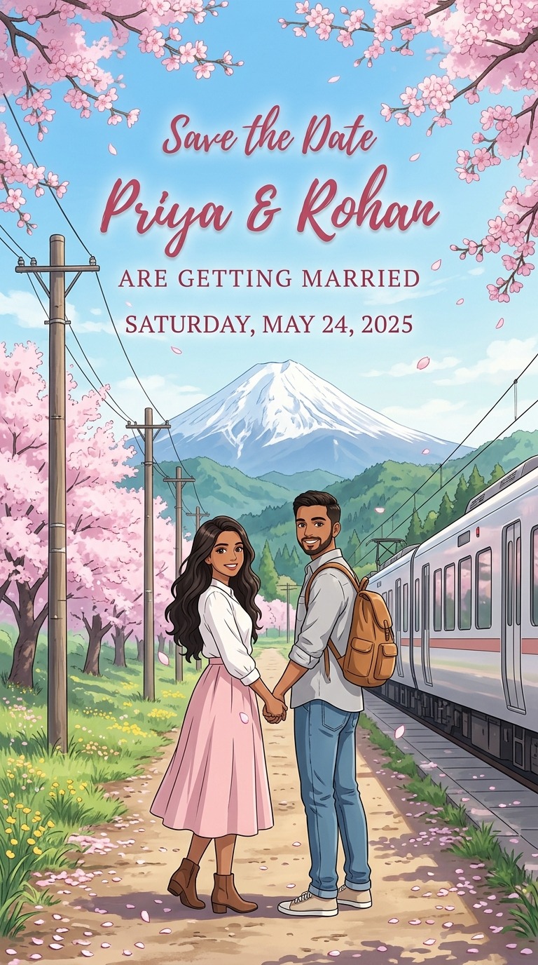 Cherry Blossom Save-the-Date
