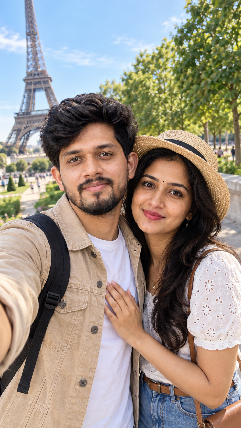 Paris Couple Travel Selfie