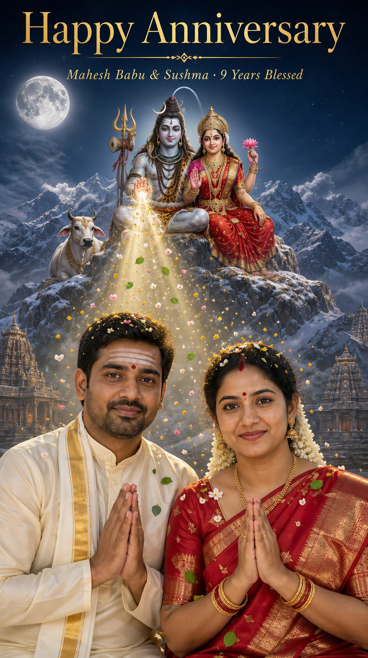 Lord Shiva Blessing Couple - Anniversary copy