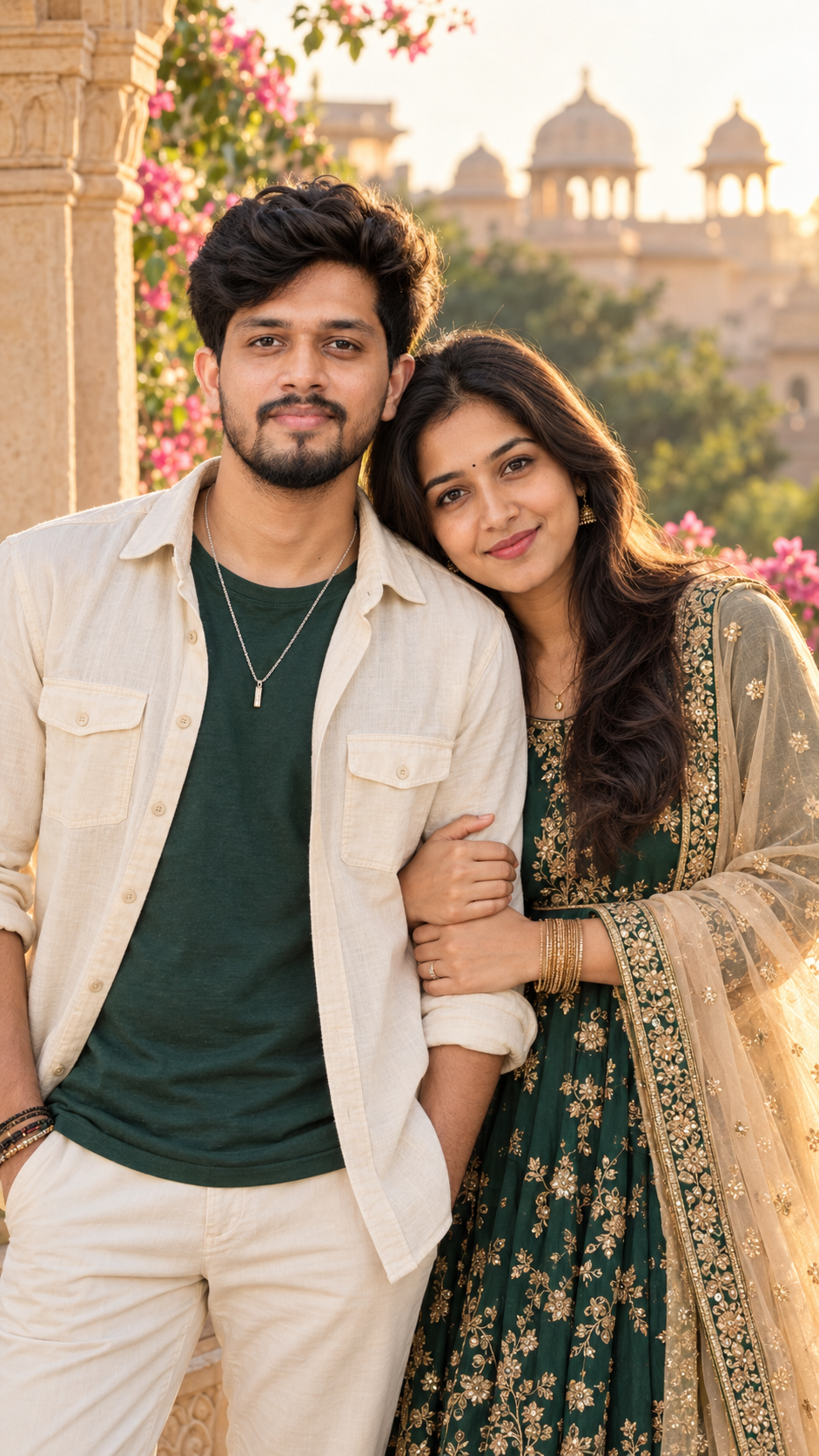 Royal Emerald Palace Couple Portrait