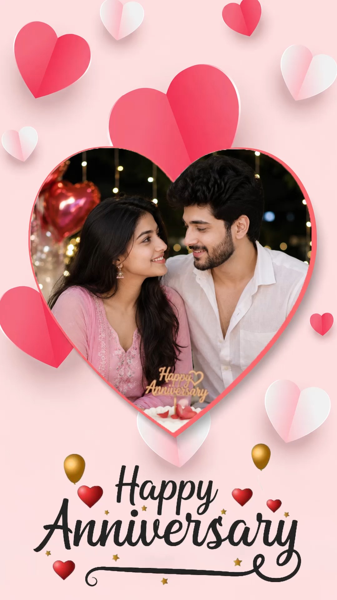 Pink Heart Wedding Anniversary