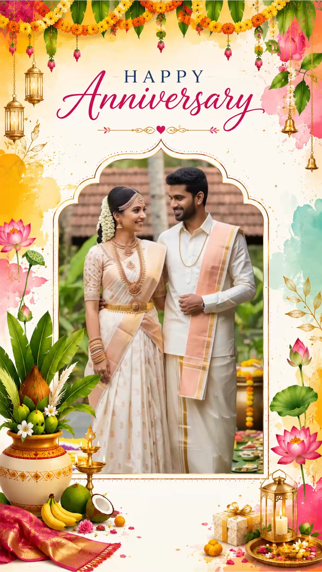 Floral Kerala Wedding Anniversary