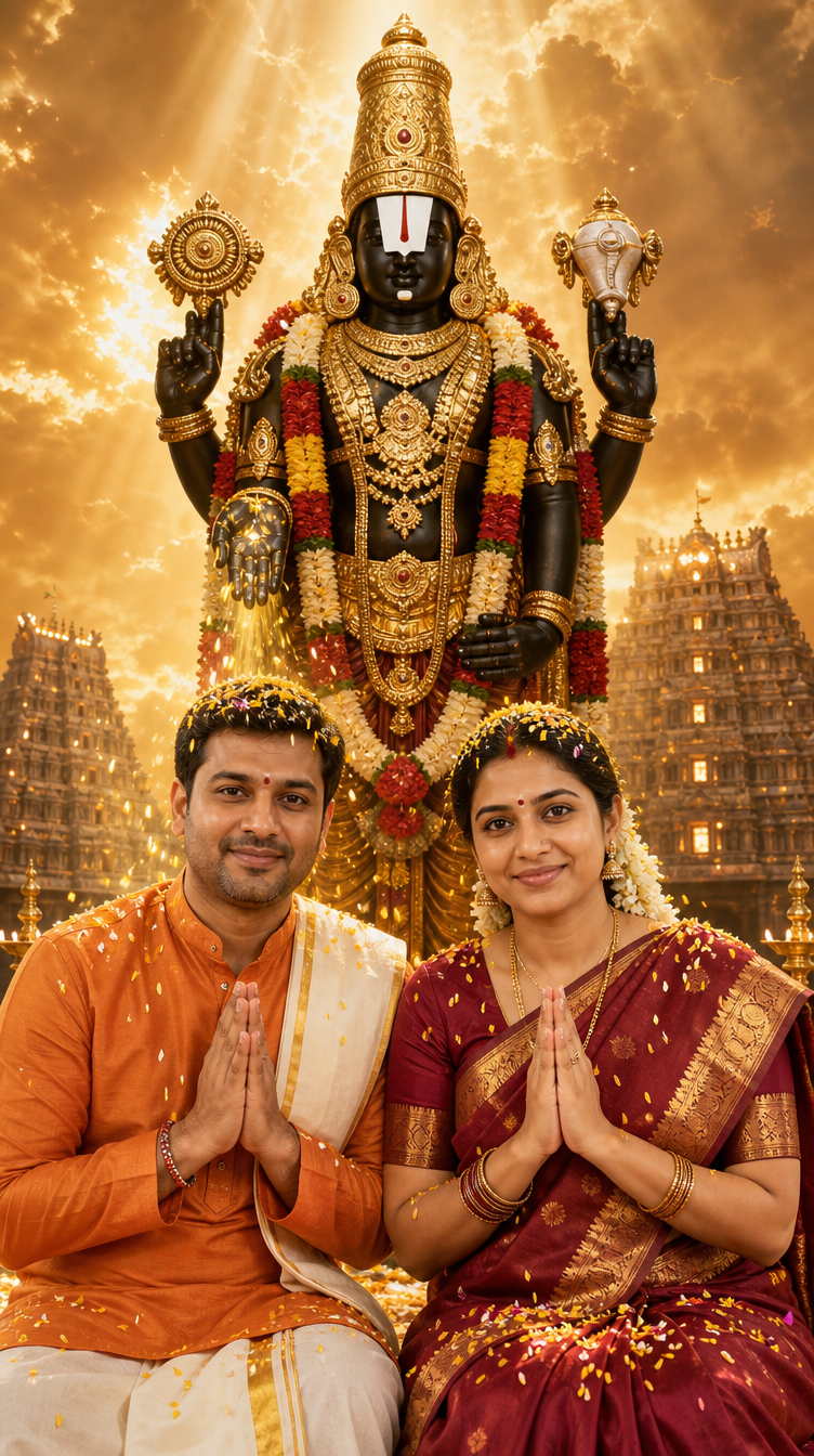 Lord Venkateswara Blessing Couple