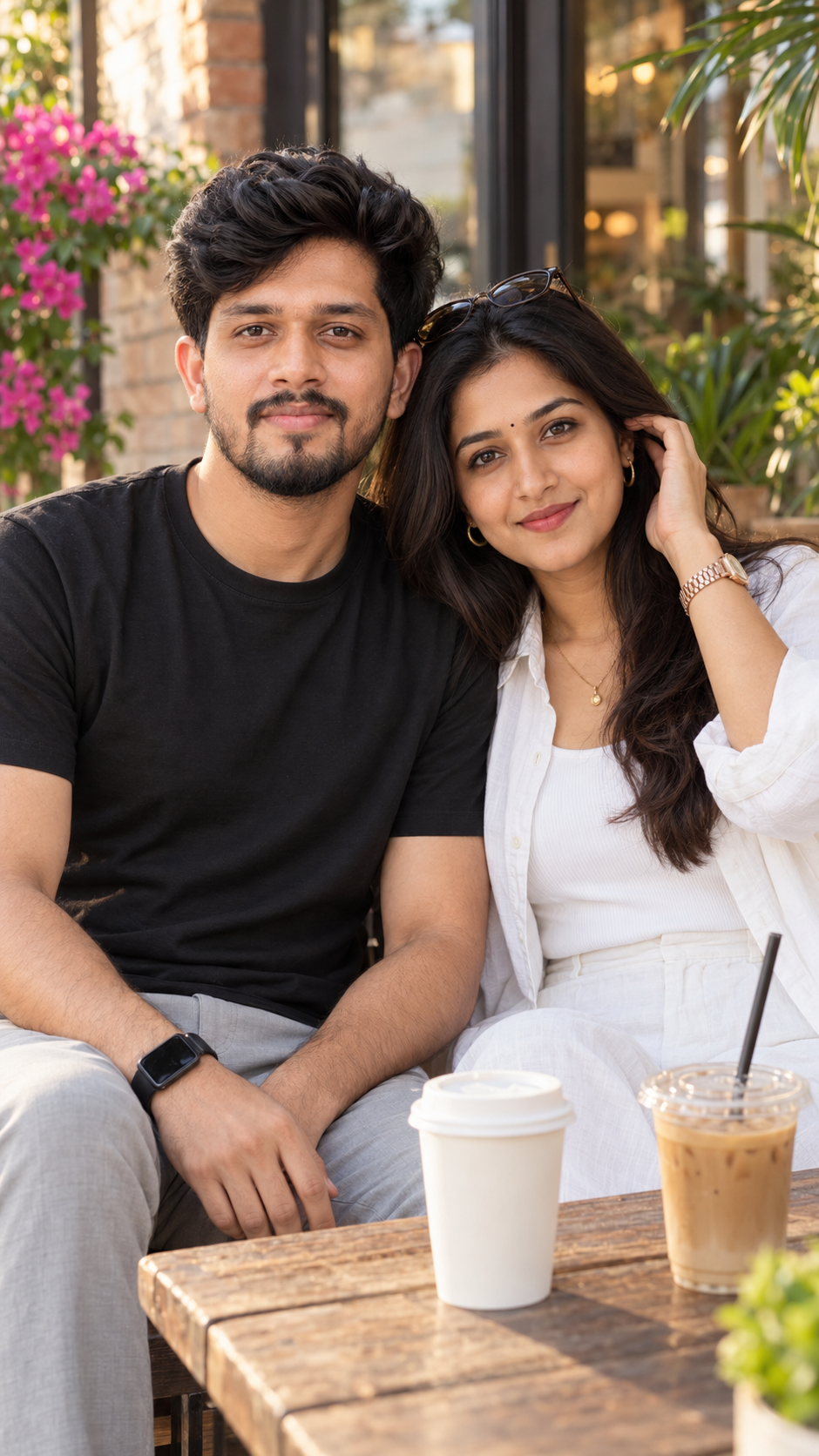 Cafe Date Couple Portrait