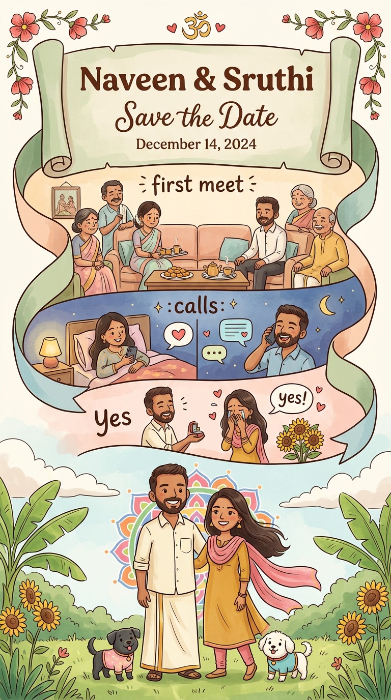 Illustrated Love-Story Save-the-Date