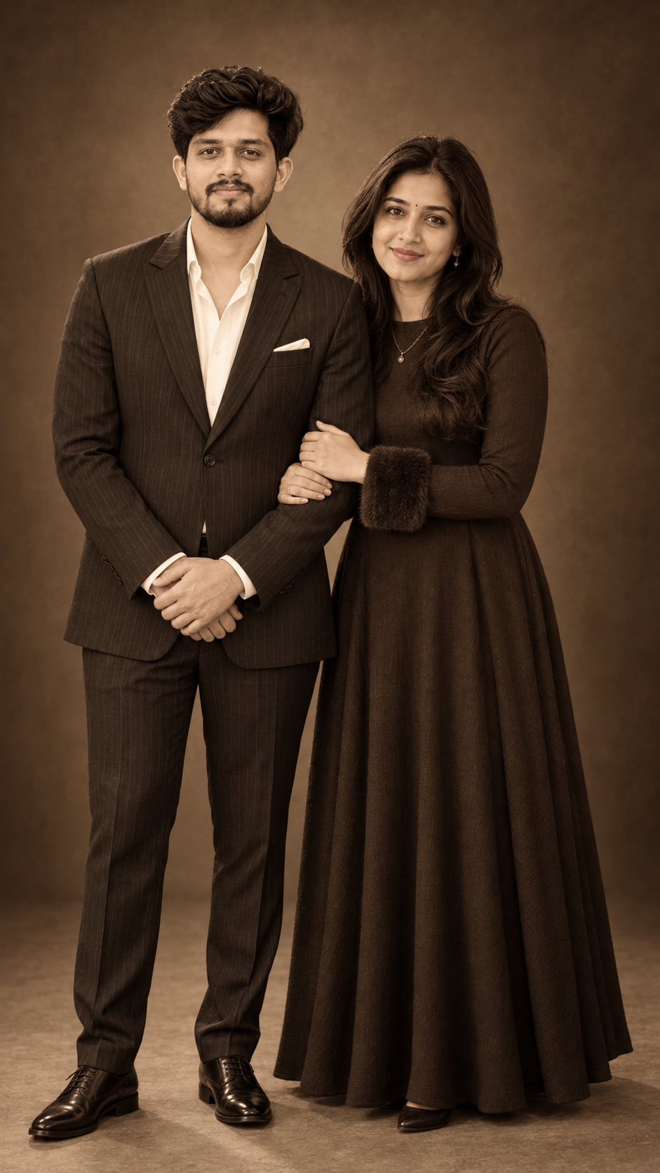 Vintage Sepia Couple Portrait
