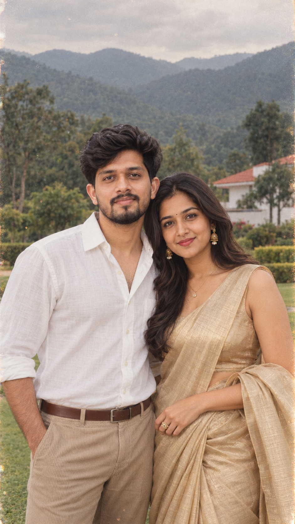 Vintage Hillside Couple Portrait
