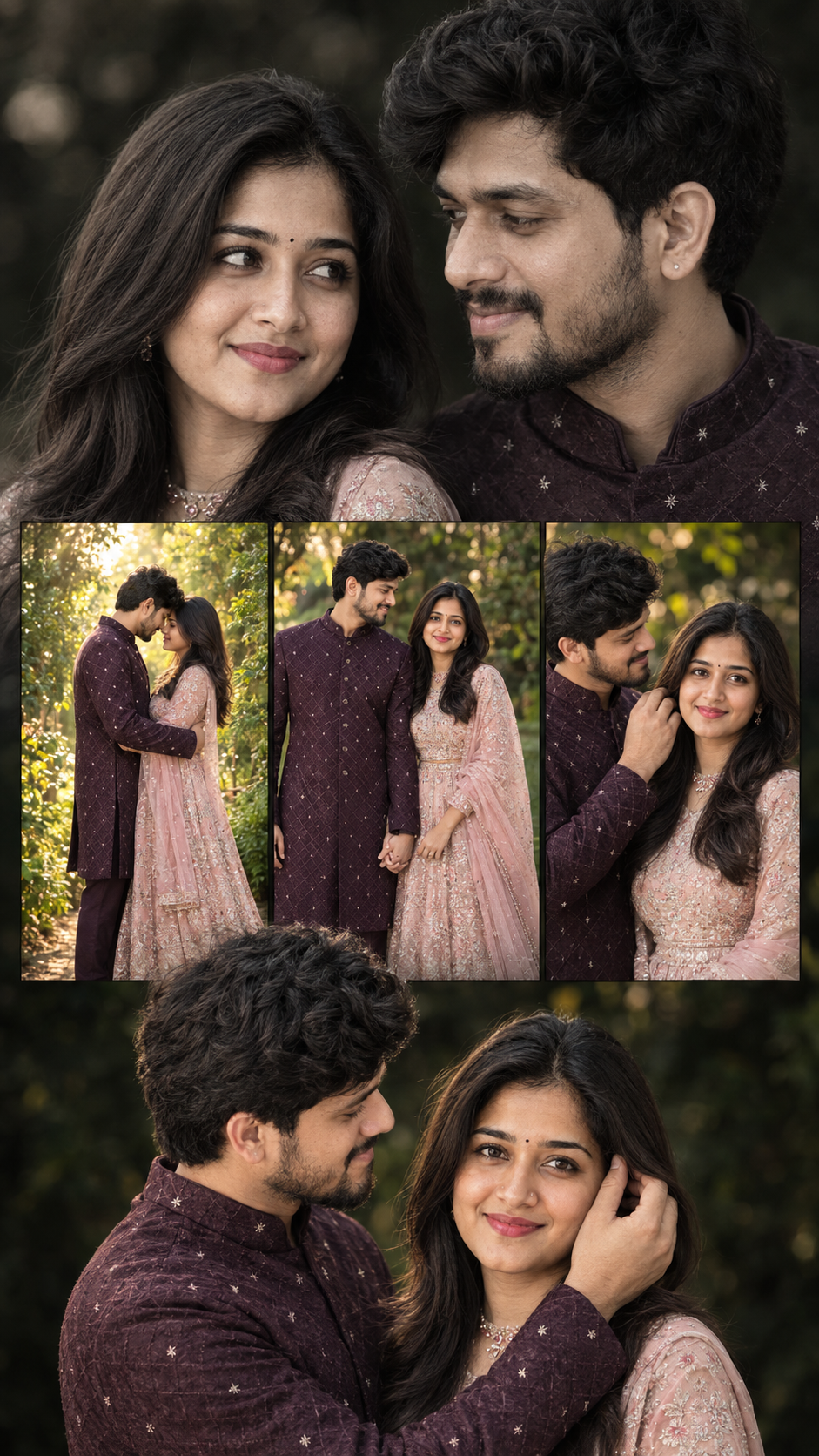 Cinematic Romantic Couple Layered Collage Poster