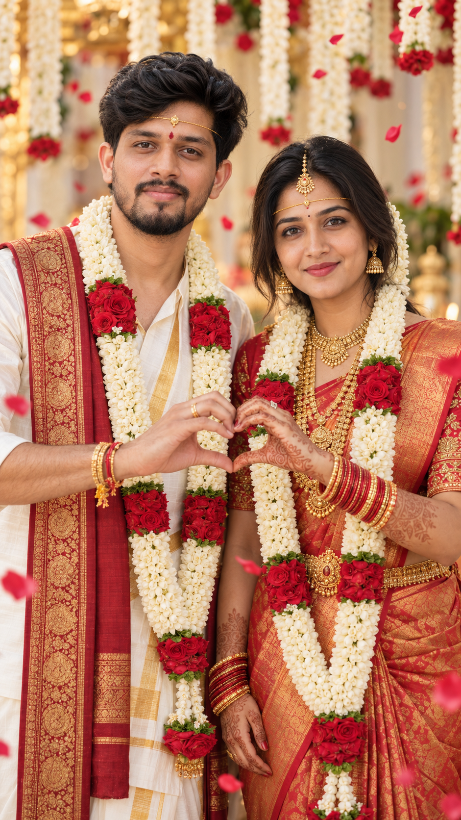 Traditional Telugu Wedding Heart Pose
