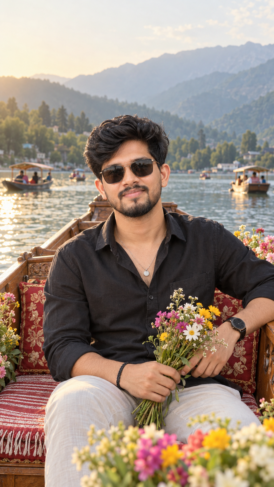 Golden Lake Flower Boat Portrait