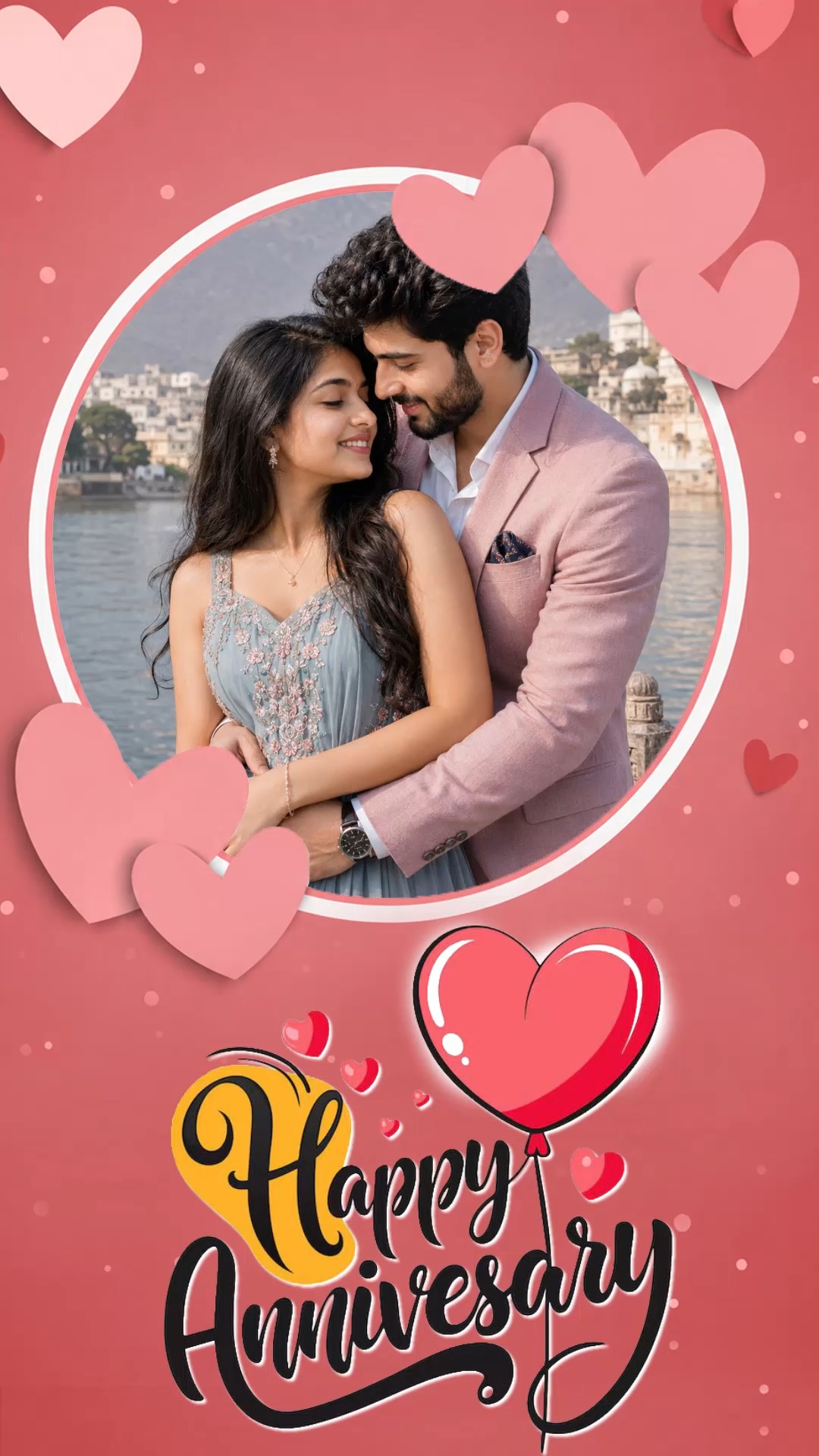Romantic Pink Heart Anniversary