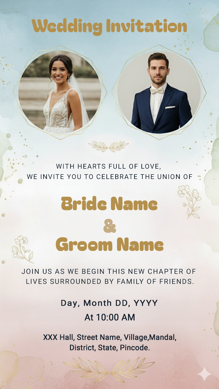 Wedding invitation card