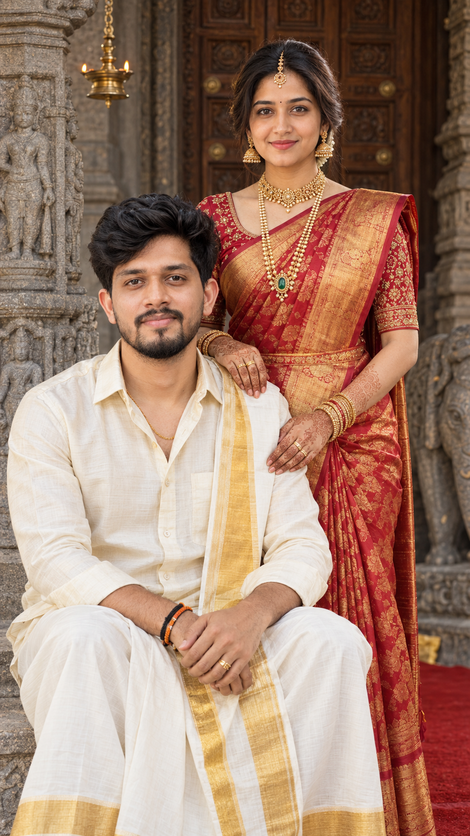 Heritage Temple Royal Couple Portrait