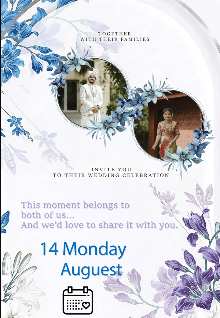 Moments of Us — free wedding invitation template on Tellow