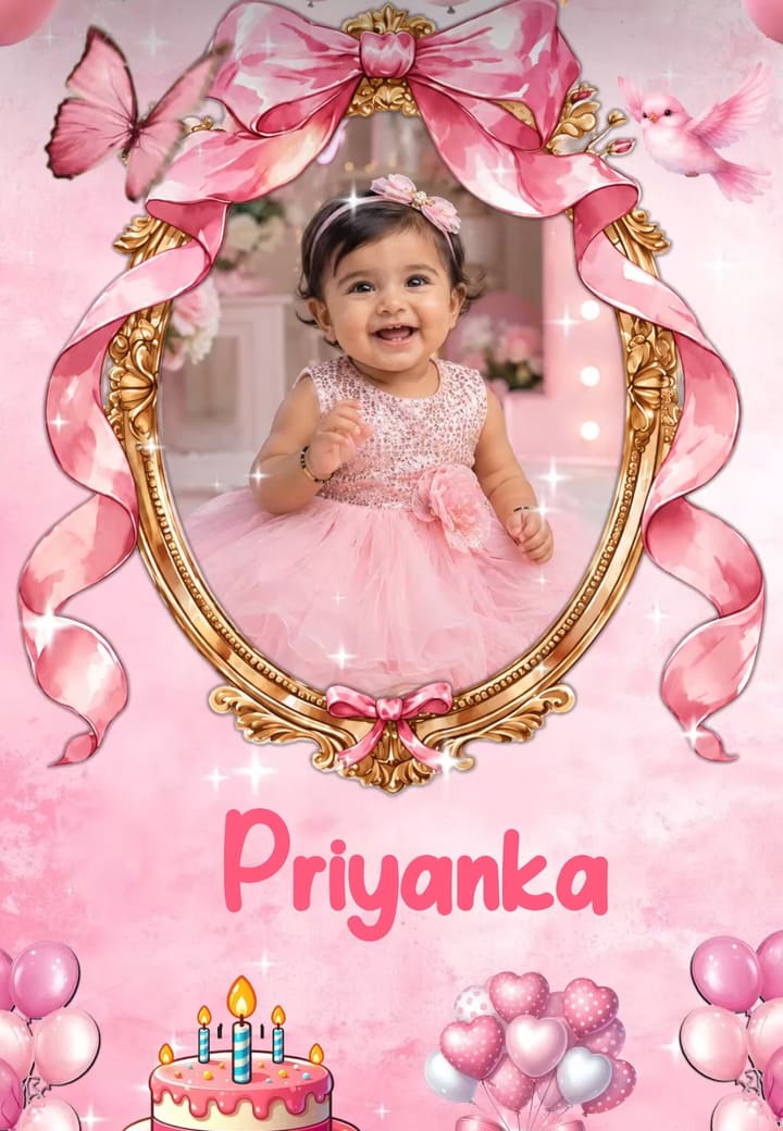 Pink Princess Birthday Invitation — first birthday party template on Tellow