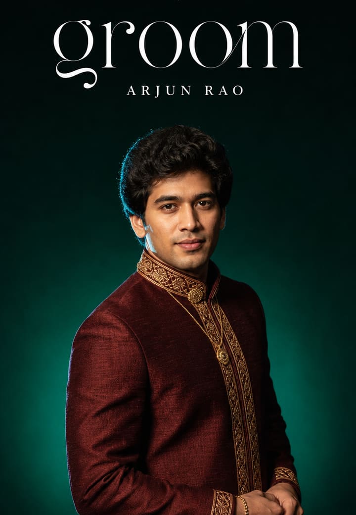 Regal Noir Groom Announcement — Hindi wedding invitation template on Tellow