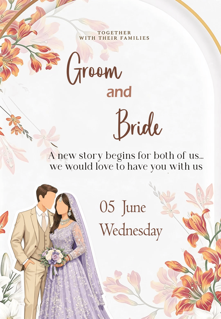 Grand Union — free wedding invitation template on Tellow