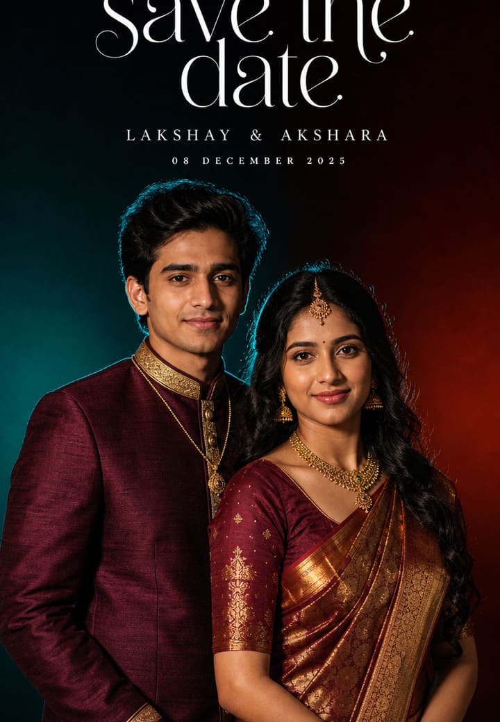 Regal Noir Groom Save The Date — Hindi wedding invitation template on Tellow