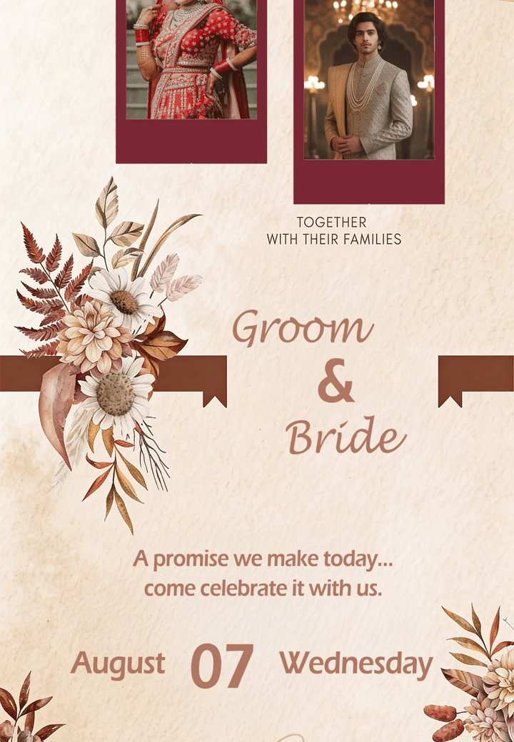 Captured Together — Christian wedding invitation on Tellow