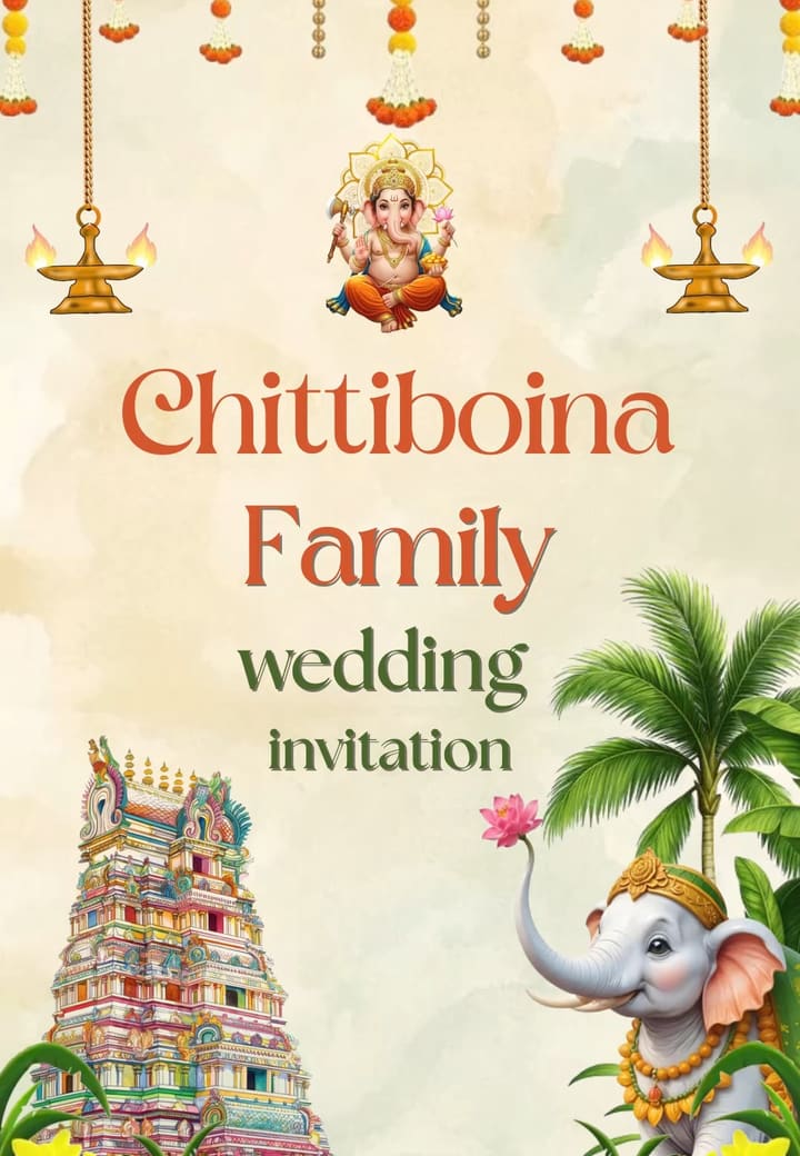 Indian Temple with Palm Wedding — mehndi invitation template on Tellow