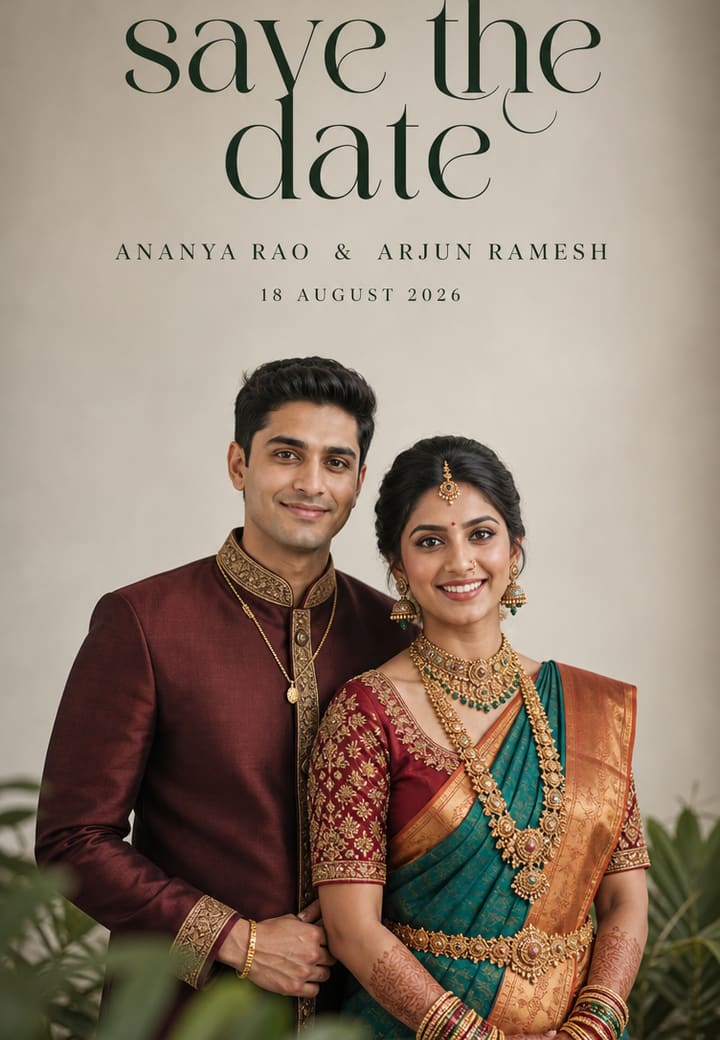Sovereign - Save The Date — Hindi wedding invitation template on Tellow