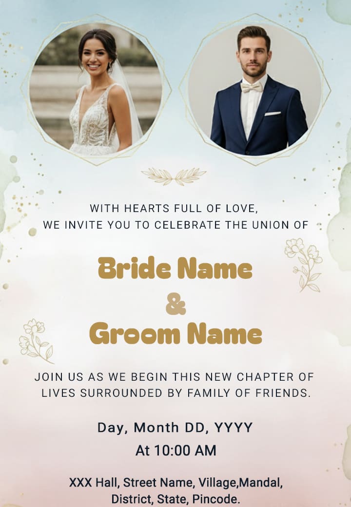 Wedding invitation card — free wedding invitation template on Tellow
