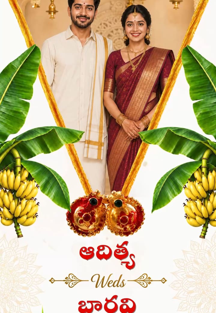 A Traditional South Indian Wedding Invitation — pre-wedding template on Tellow