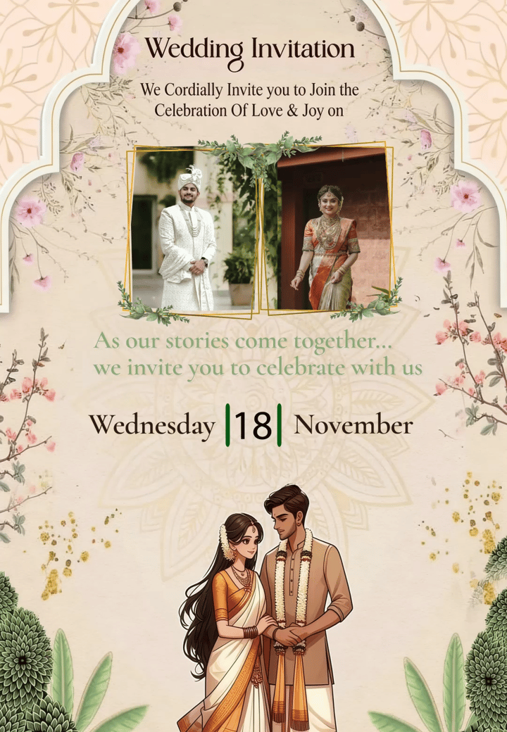 The Wedding Edit — free wedding invitation template on Tellow
