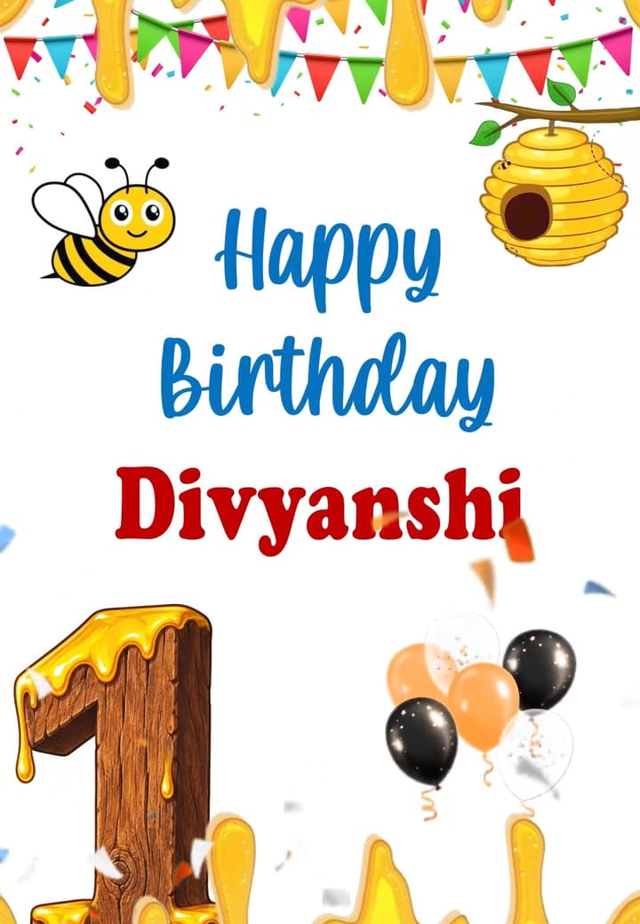 Honey bee b'day invitation — first birthday invitation video on Tellow