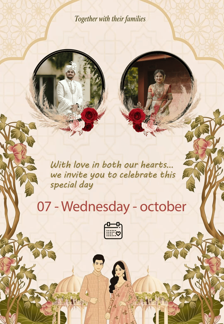 Always With You — free wedding invitation template on Tellow