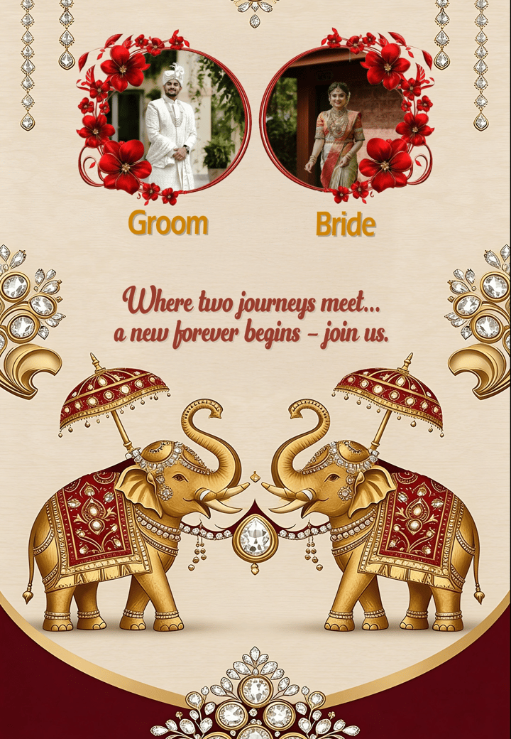 Meant Together — free wedding invitation template on Tellow