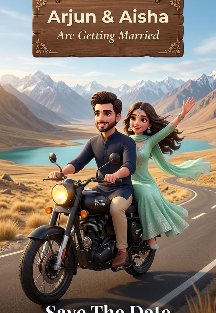 Save the date at Ladakh — Hindi wedding invitation template on Tellow