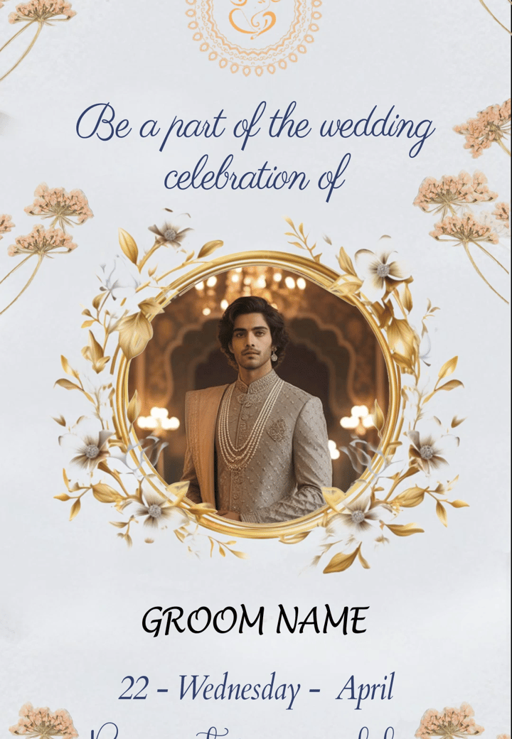 The Groom’s Invitation — wedding invitation card template on Tellow
