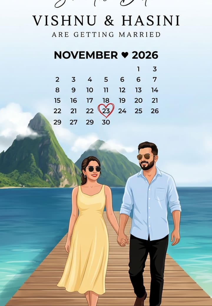 Save the date - calendar — Hindi wedding invitation template on Tellow