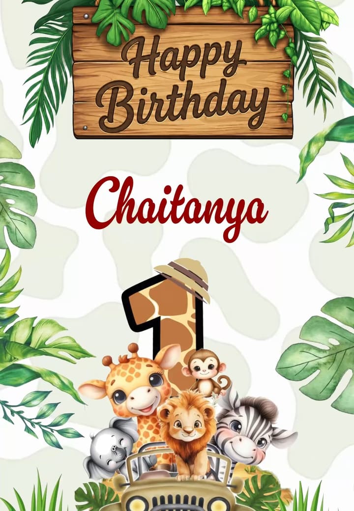 Elegant forest Frame Bday Invitation  — first birthday invitation video on Tellow