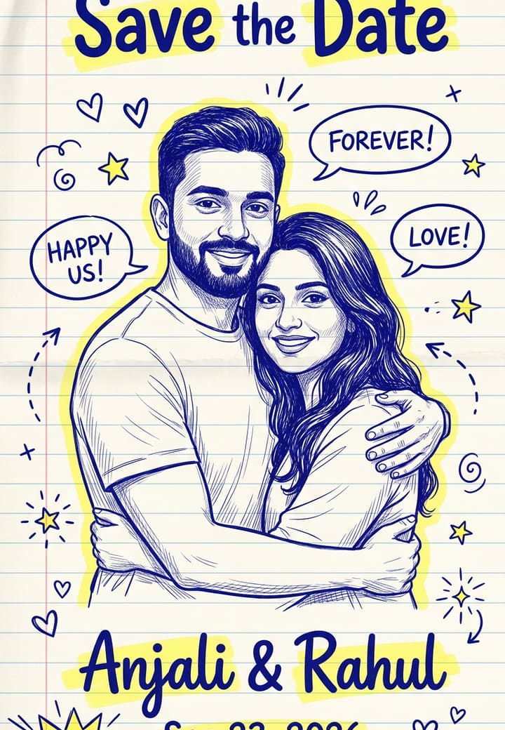 Pencil sketch wedding invitation — Christian wedding invitation on Tellow