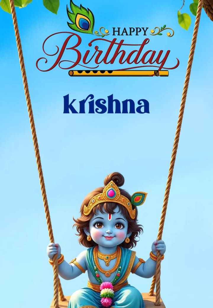 Krishna Theme First Birthday — first birthday invitation video on Tellow